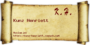 Kunz Henriett névjegykártya